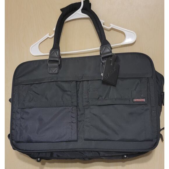 Jaguar carry on bag Black canvas Laptop Briefcase - Picture 1 of 9